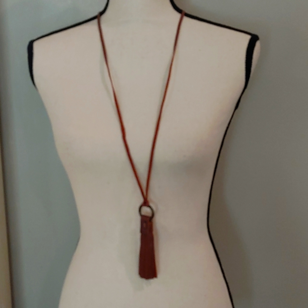 Leather Tassel Necklace